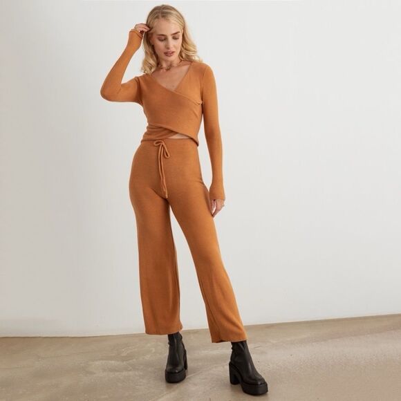 (Set)La Lux Collection Rust Cloud Soft Lounge Outfit Set - Picture 2 of 12